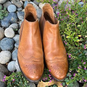 PAUL GREEN JAY WINGTIP CUOIO LEATHER CHELSEA BOOTS, SIZE UK 7/US 9.5